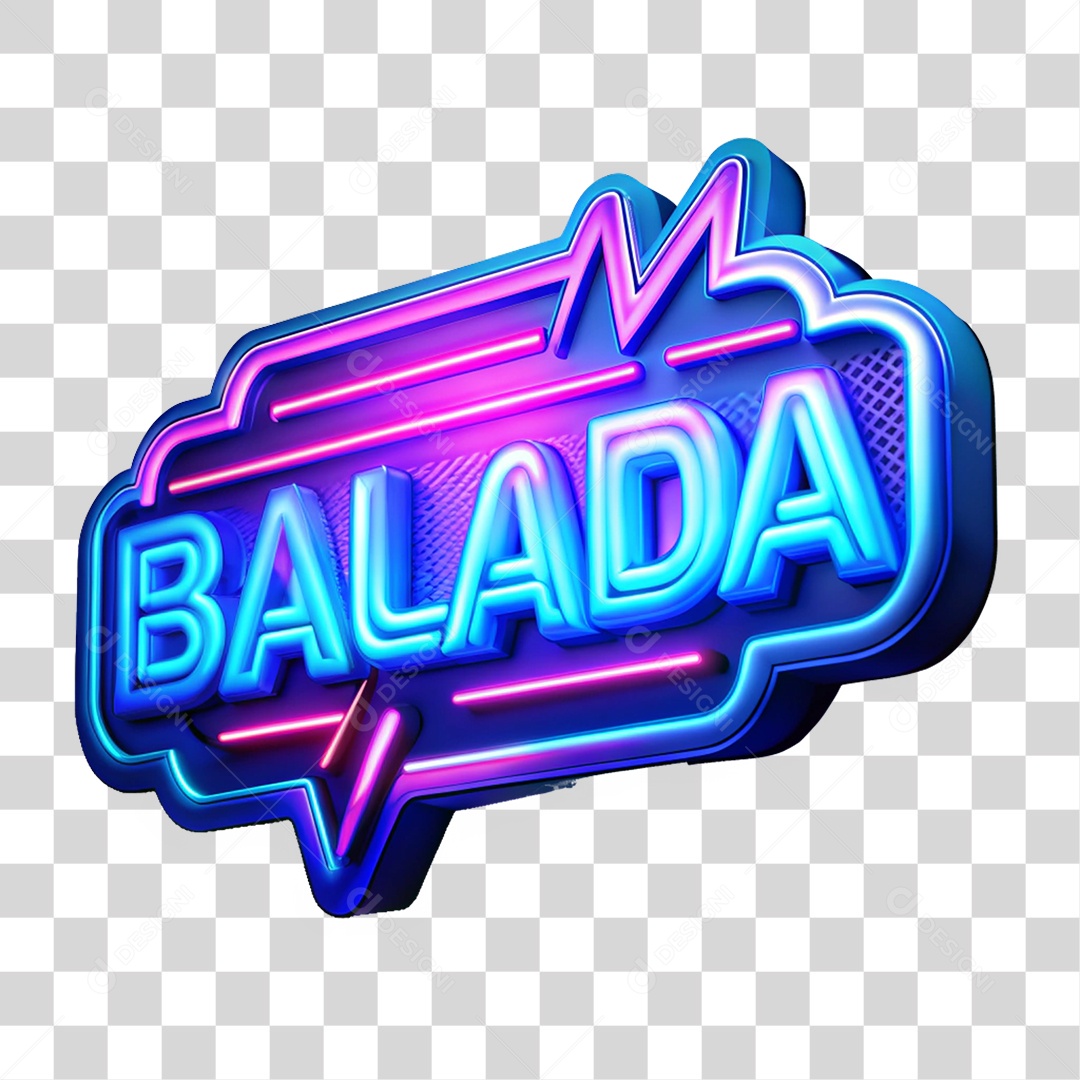 Selo 3D Balada PNG Transparente