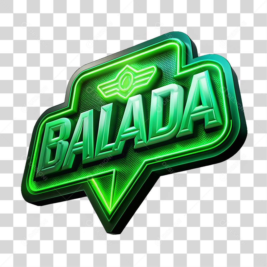 Selo 3D Balada PNG Transparente