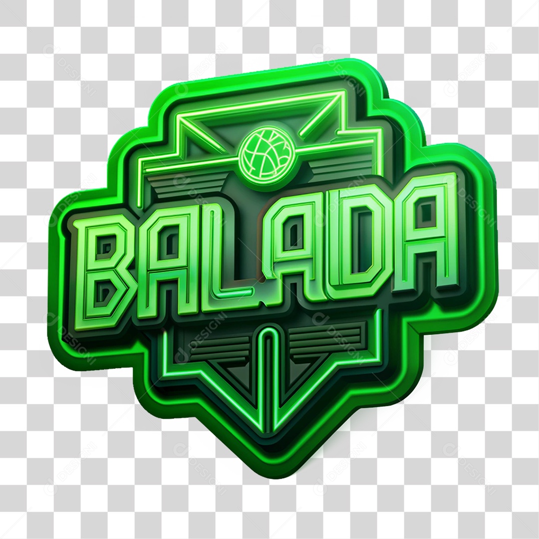 Selo 3D Balada PNG Transparente