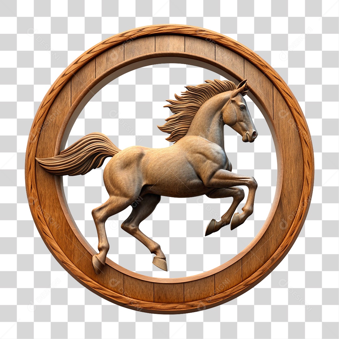 Elemento 3D Quadro de Cavalo PNG Transparente