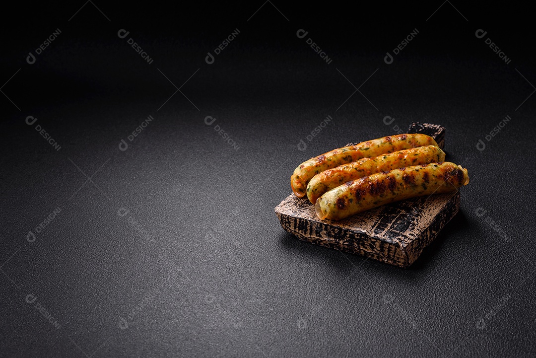 Tábua de madeira com salsicha vegana