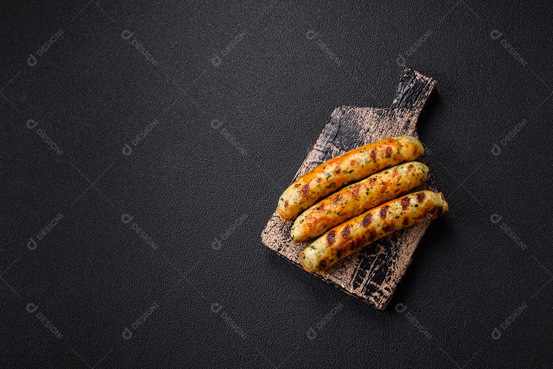 Tábua de madeira com salsicha vegana