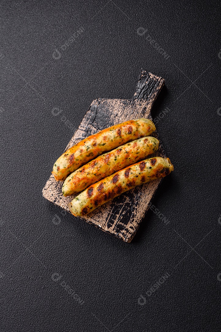 Tábua de madeira com salsicha vegana