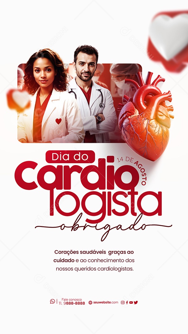 Story Dia do Cardiologista 14 de Agosto Social Media PSD Editável