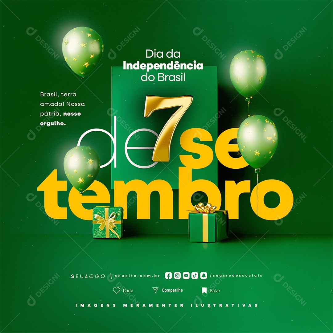 Social Media Dia da Independência do Brasil 07 de Setembro PSD Editável