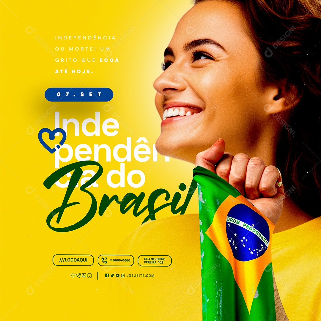 Dia da Independência do Brasil 07 de Setembro Social Media PSD Editável