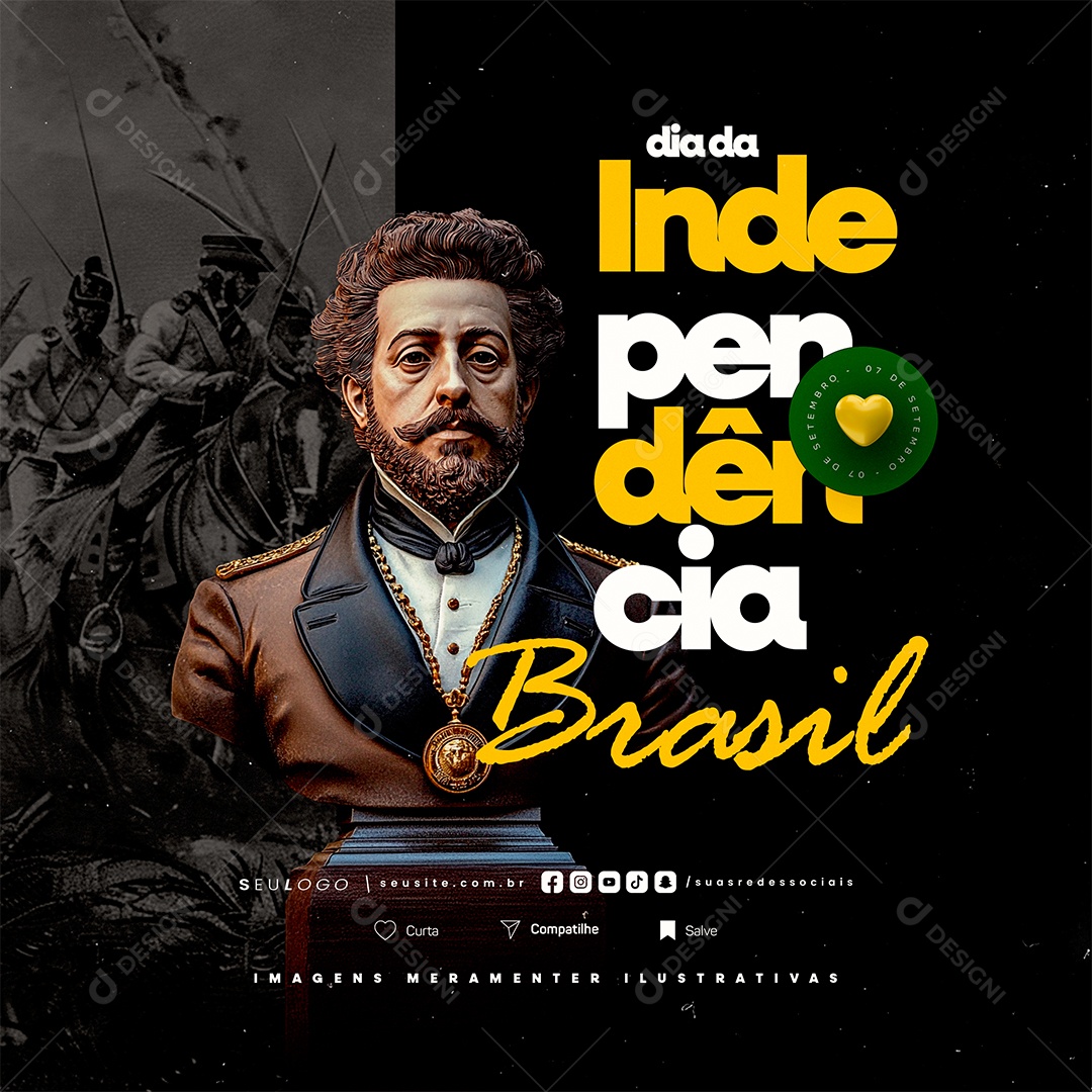 Dia da Independência do Brasil 07 de Setembro Social Media PSD Editável