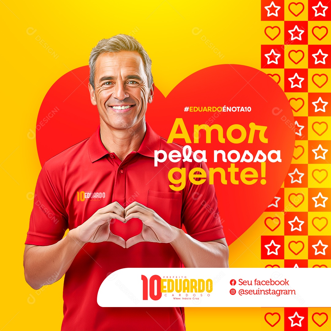 Política Amor pela nossa Gente Social Media PSD Editável