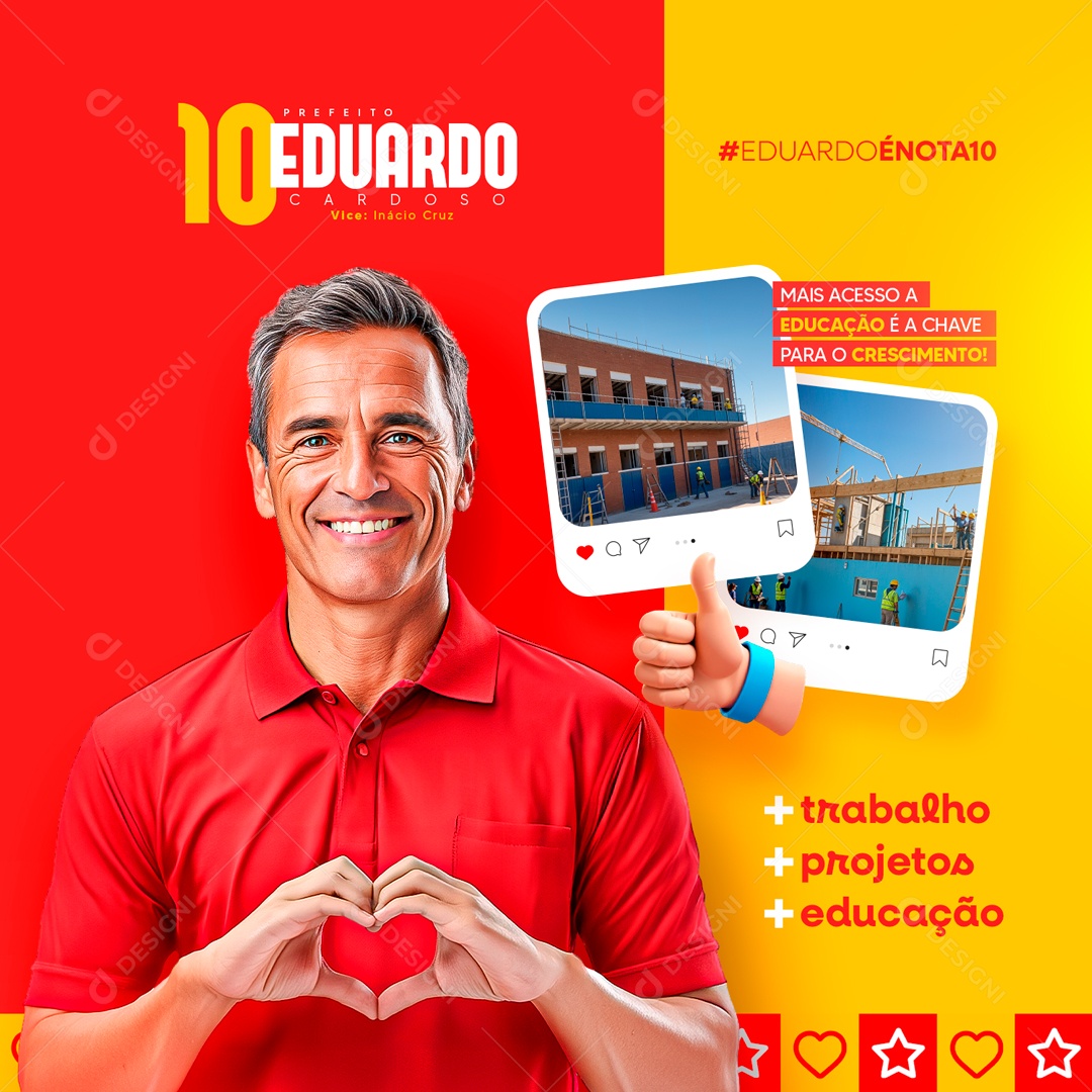 Política Eduardo é Nota 10 Social Media PSD Editável