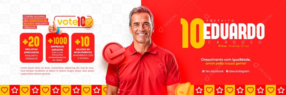 Carrossel Política Crescimento com Igualdade Social Media PSD Editável