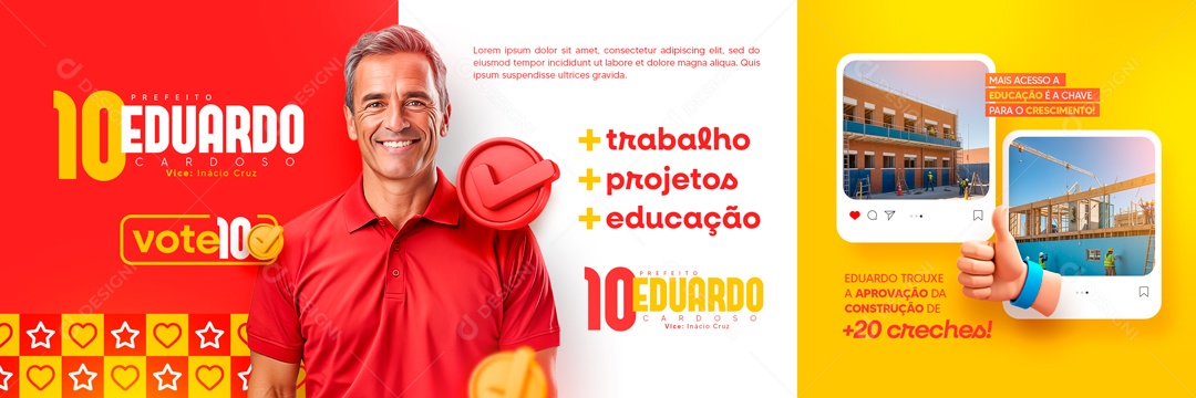 Carrossel Política Prefeito Eduardo Social Media PSD Editável