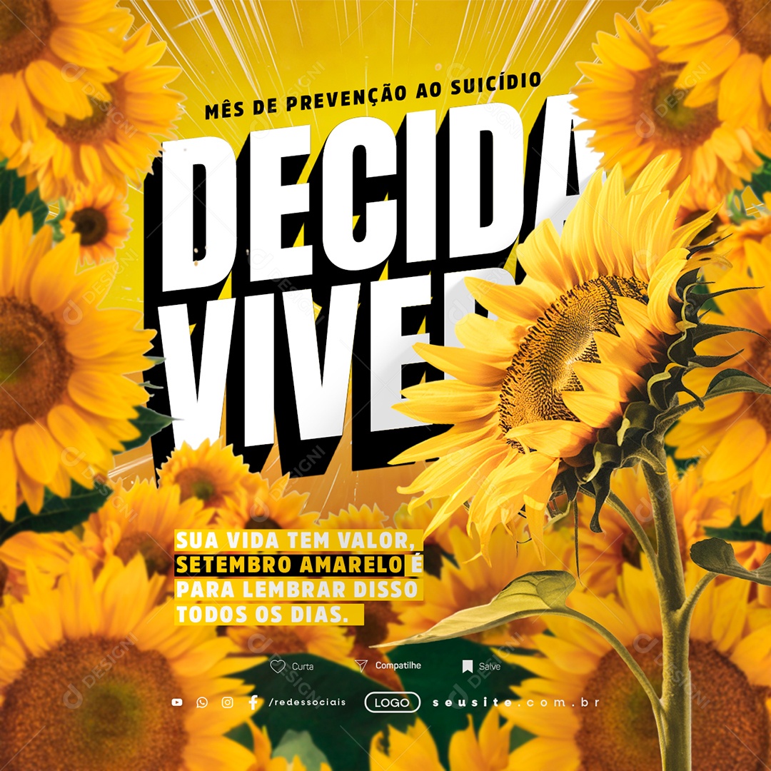 Social Media Setembro Amarelo Mês de Prevenção ao Suicídio PSD Editável