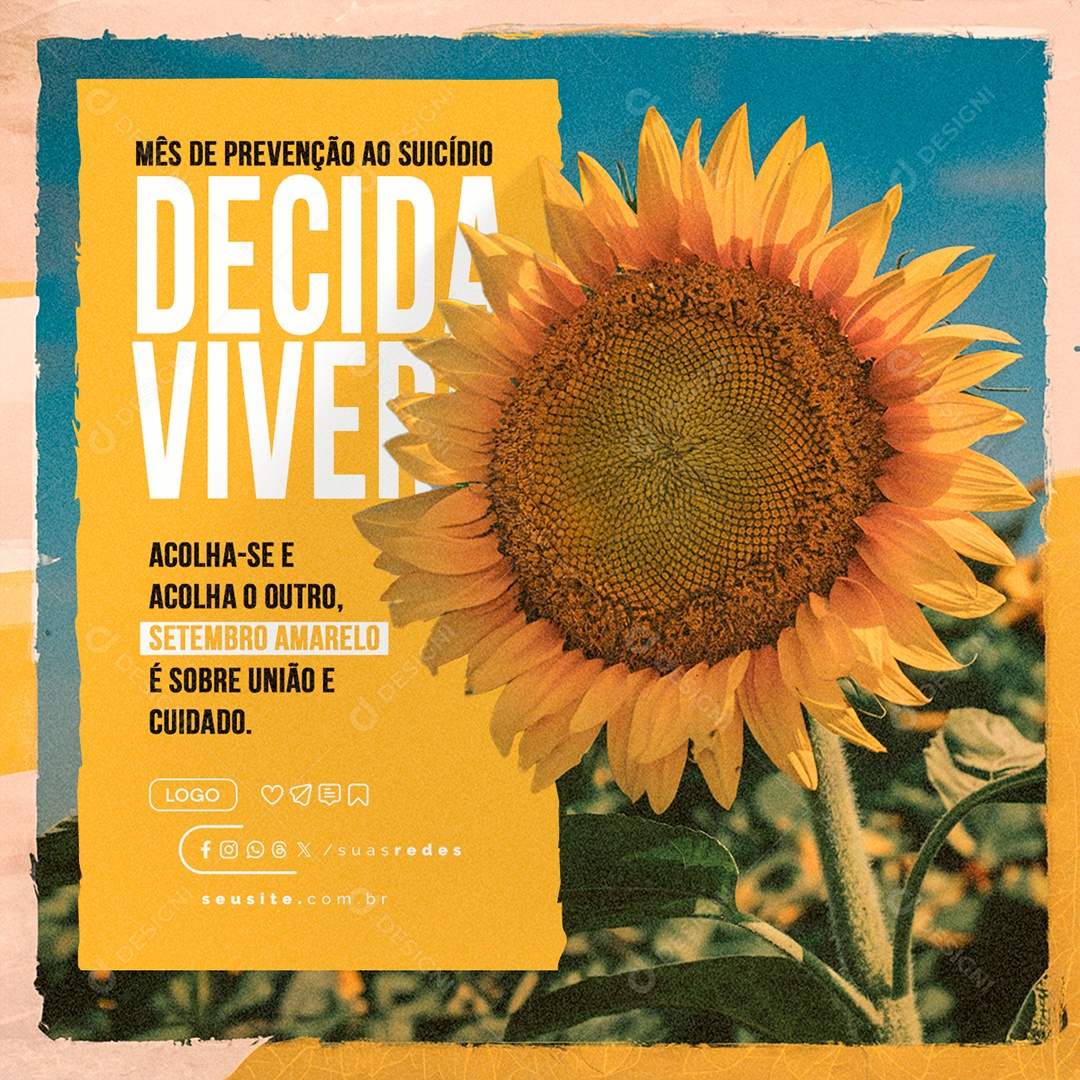Setembro Amarelo Mês de Prevenção ao Suicídio Social Media PSD Editável