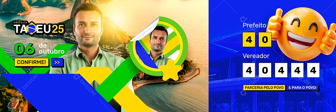 Carrossel Política Prefeito Tadeu Social Media PSD Editável