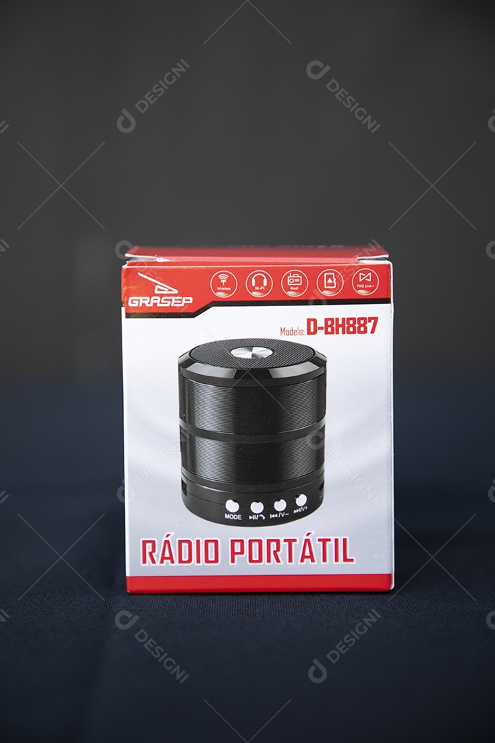 Caixa de rádio portátil