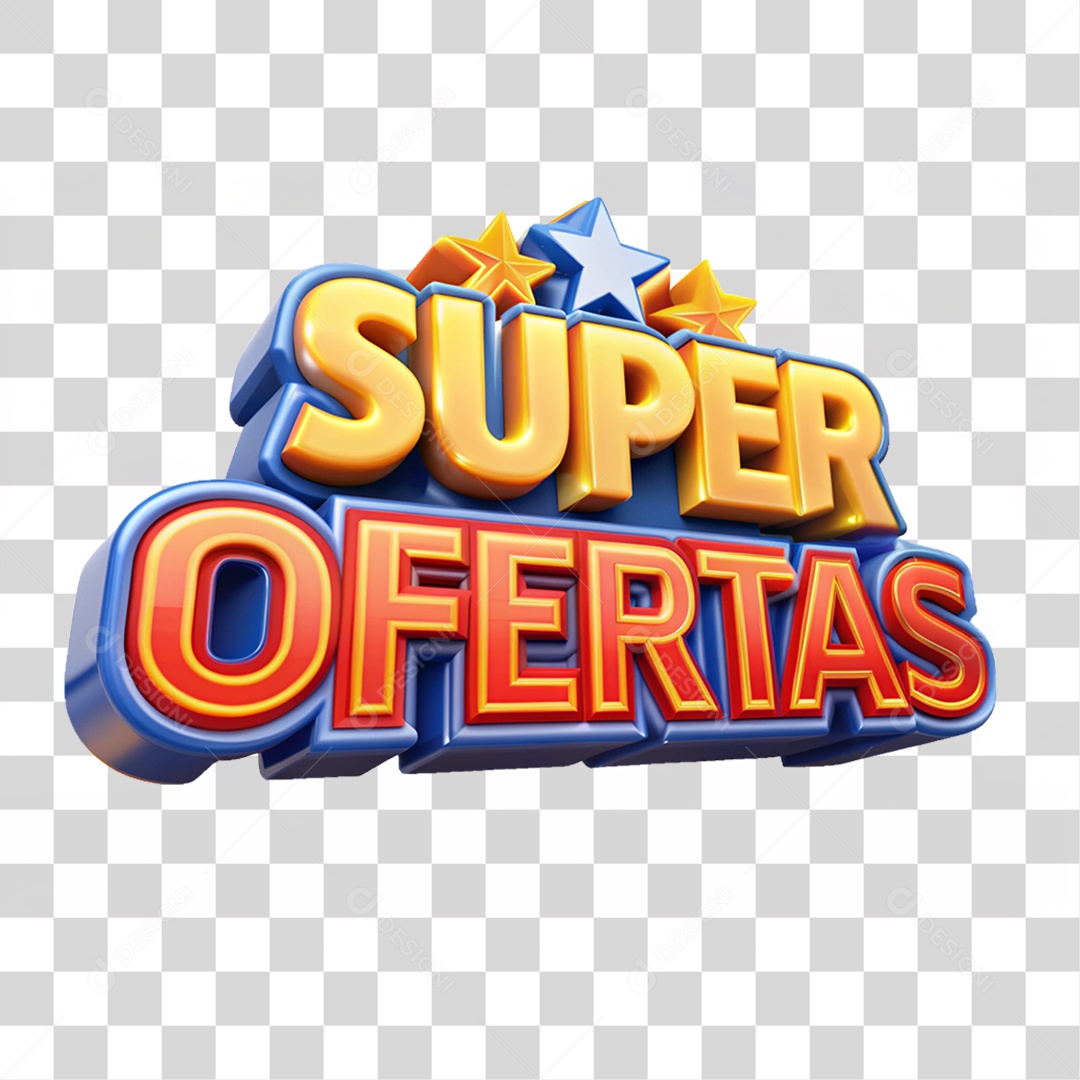 Selo 3D Super Ofertas PNG Transparente