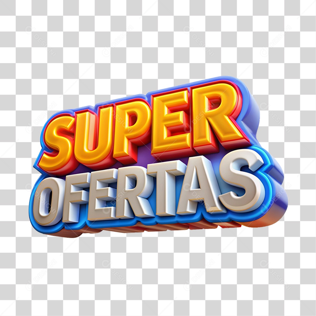 Selo 3D Super Ofertas PNG Transparente