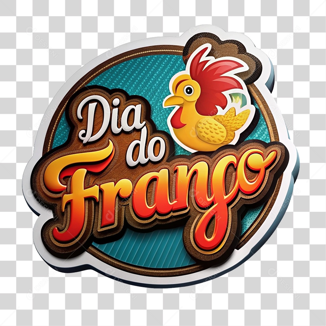 Selo 3D Dia do Frango PNG Transparente