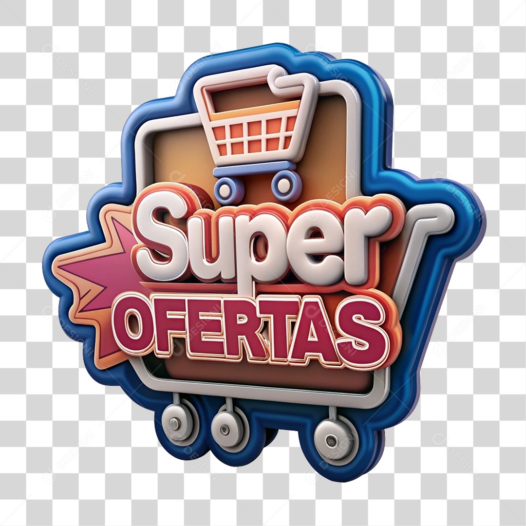 Selo 3D Super Ofertas PNG Transparente