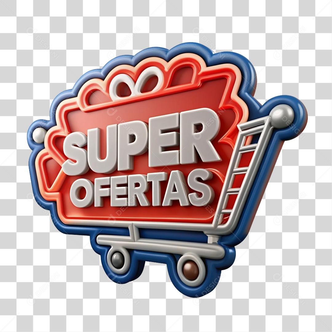 Selo 3D Super Ofertas PNG Transparente