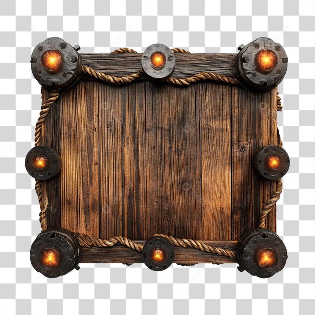 Placa de Madeira PNG Transparente