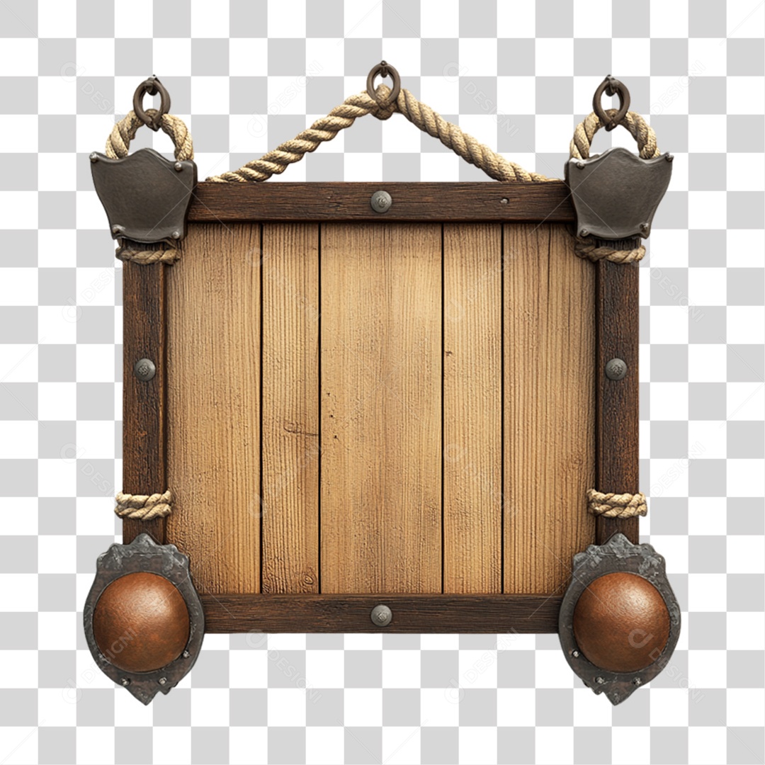 Placa de Madeira PNG Transparente