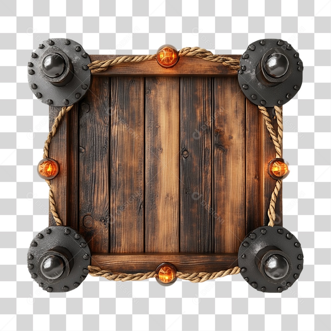 Placa de Madeira PNG Transparente