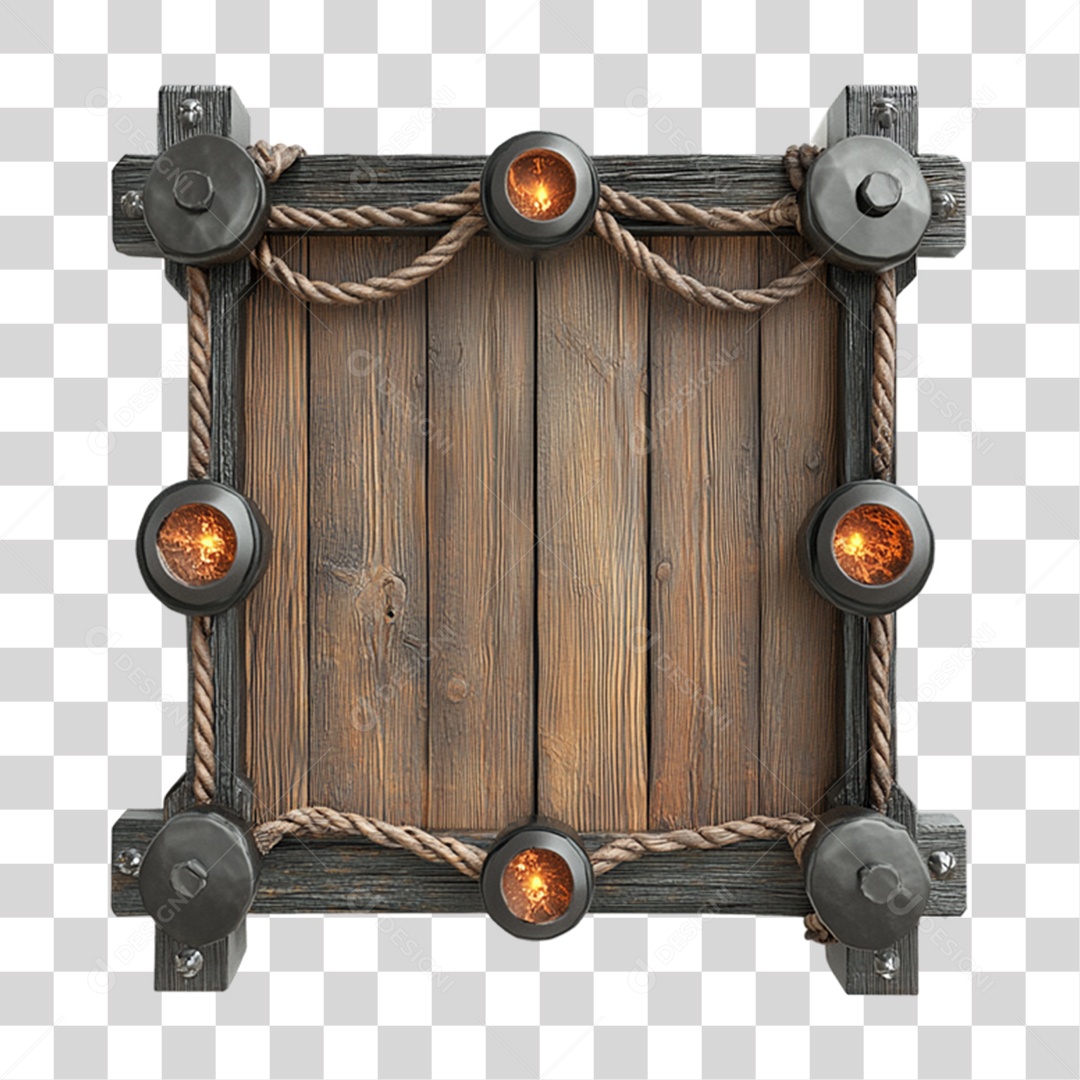 Placa de Madeira PNG Transparente