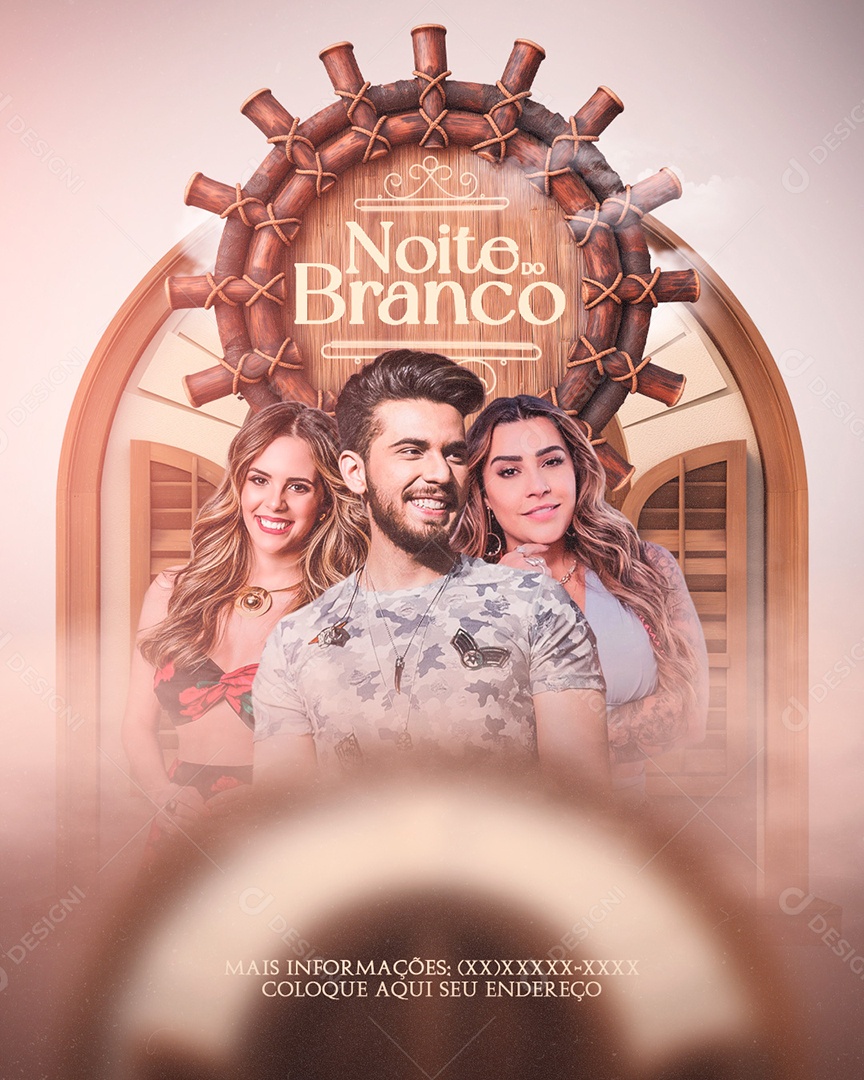 Feed Flyer Noite Do Branco Social Media PSD Editável