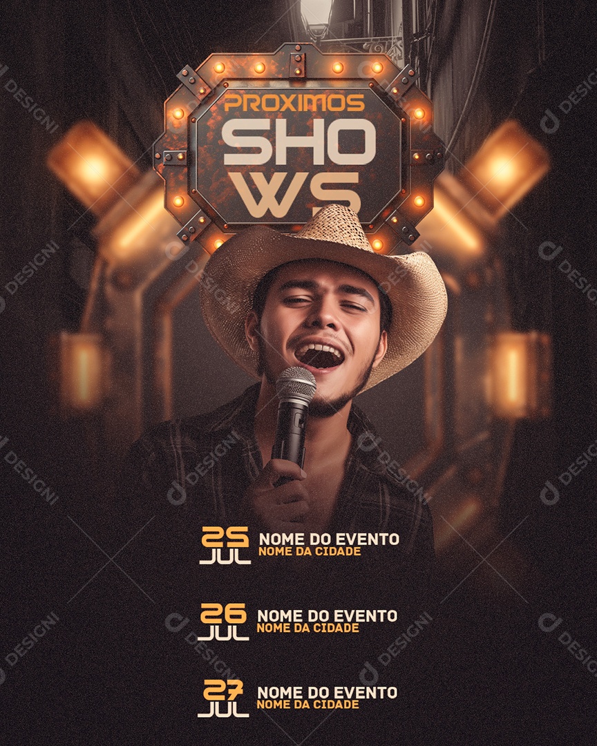 Feed Flyer Próximos Shows Social Media PSD Editável