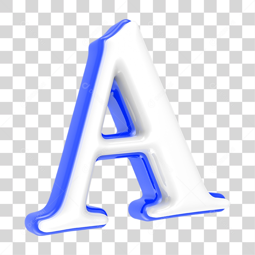 Alfabeto Azul com a Letra A PNG Transparente