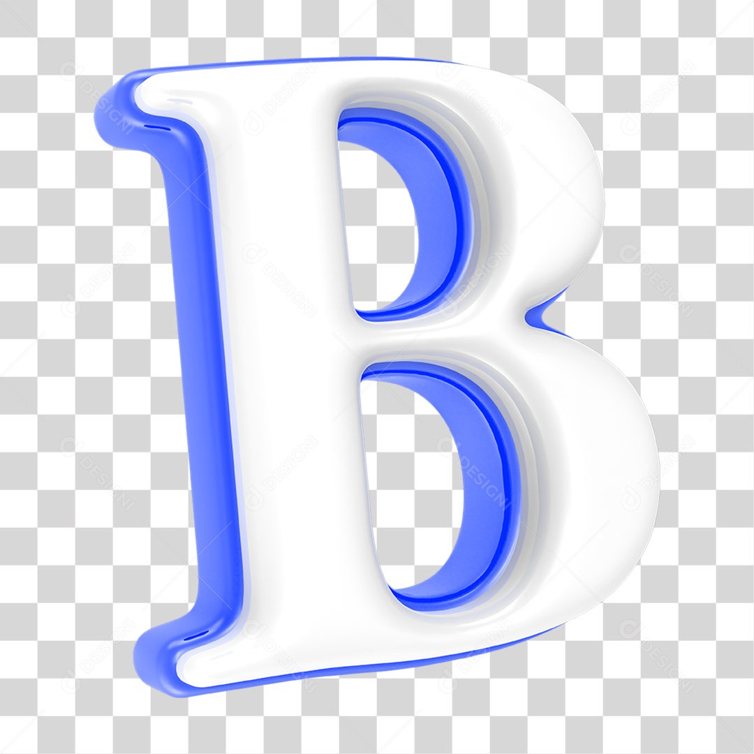 Alfabeto Azul com a Letra B PNG Transparente
