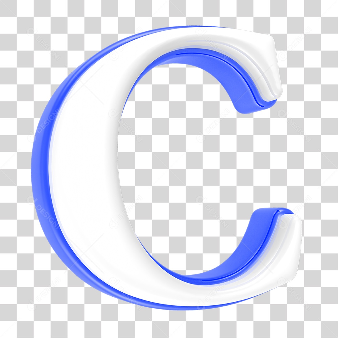 Alfabeto Azul com a Letra C PNG Transparente