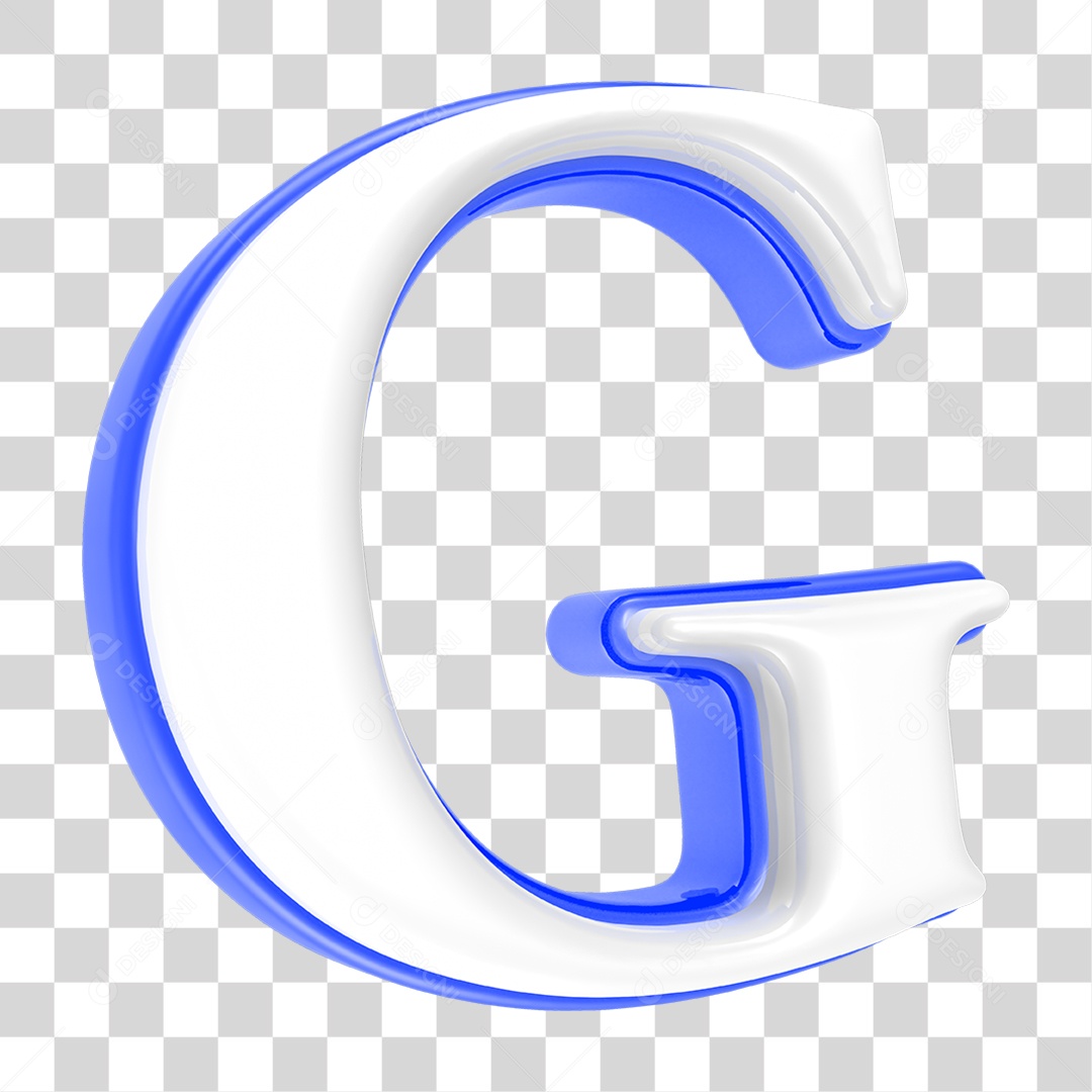Alfabeto Azul com a Letra G PNG Transparente