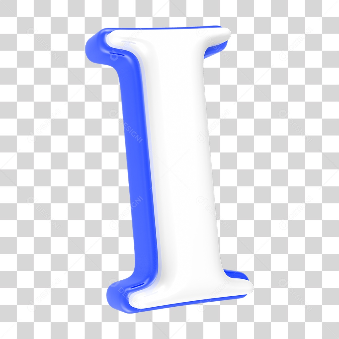 Alfabeto Azul com a Letra I PNG Transparente