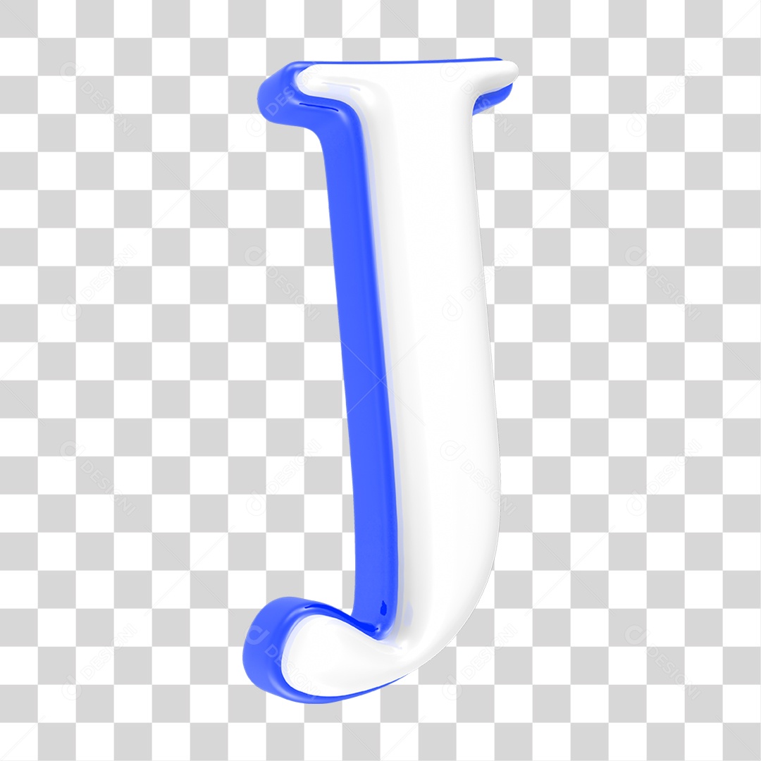 Alfabeto Azul com a Letra J PNG Transparente