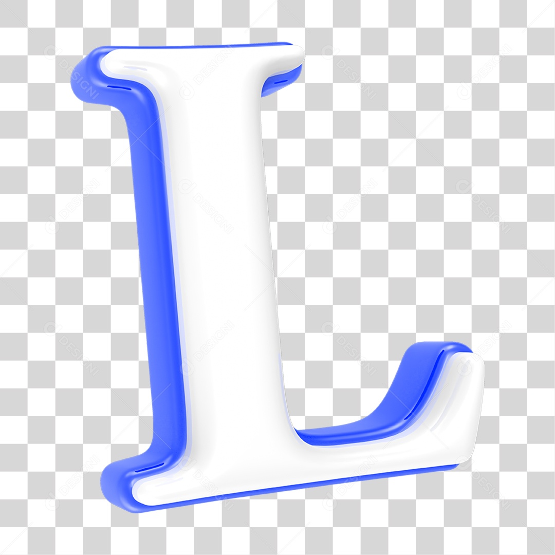 Alfabeto Azul com a Letra L PNG Transparente