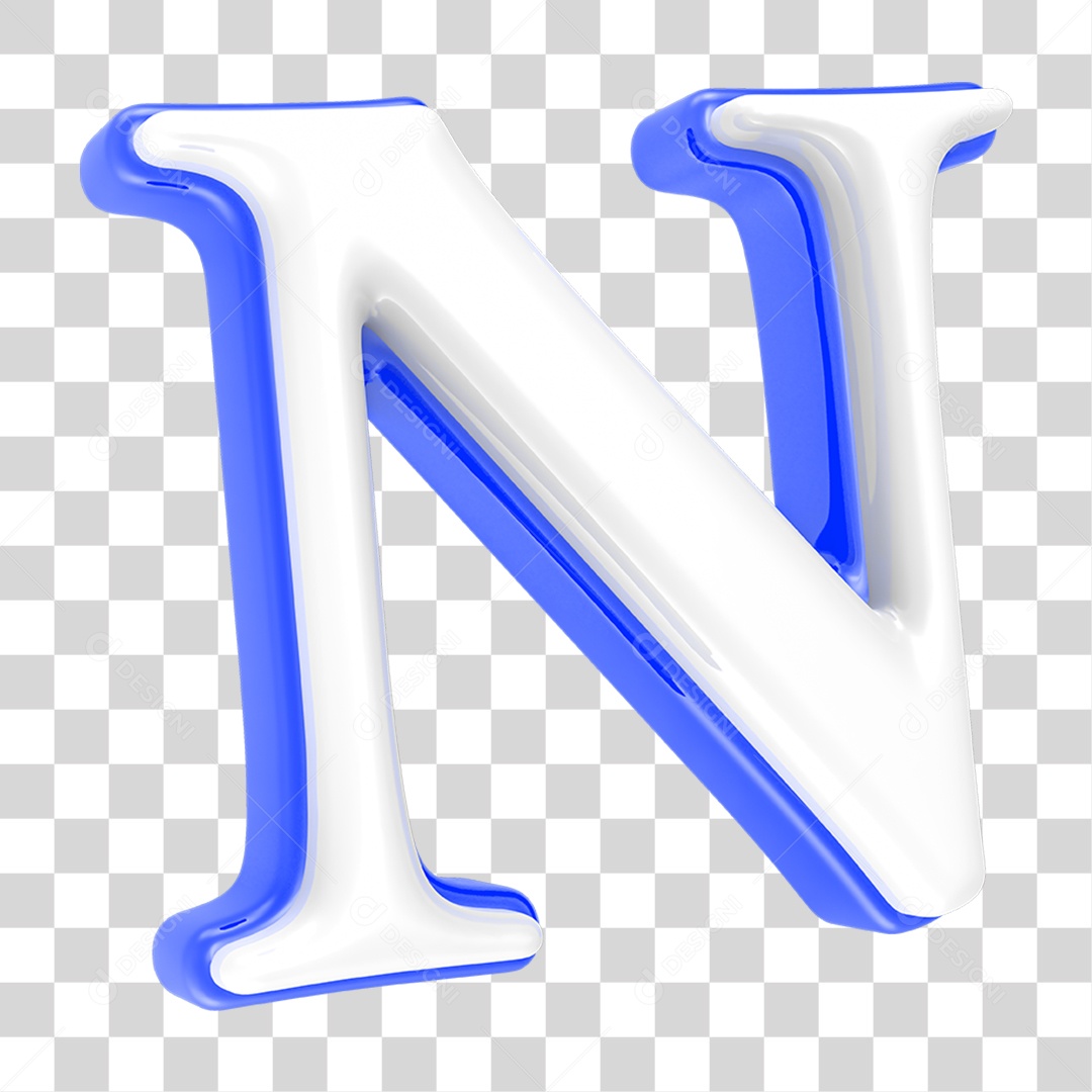Blue Alphabet with Letter N Transparent PNG