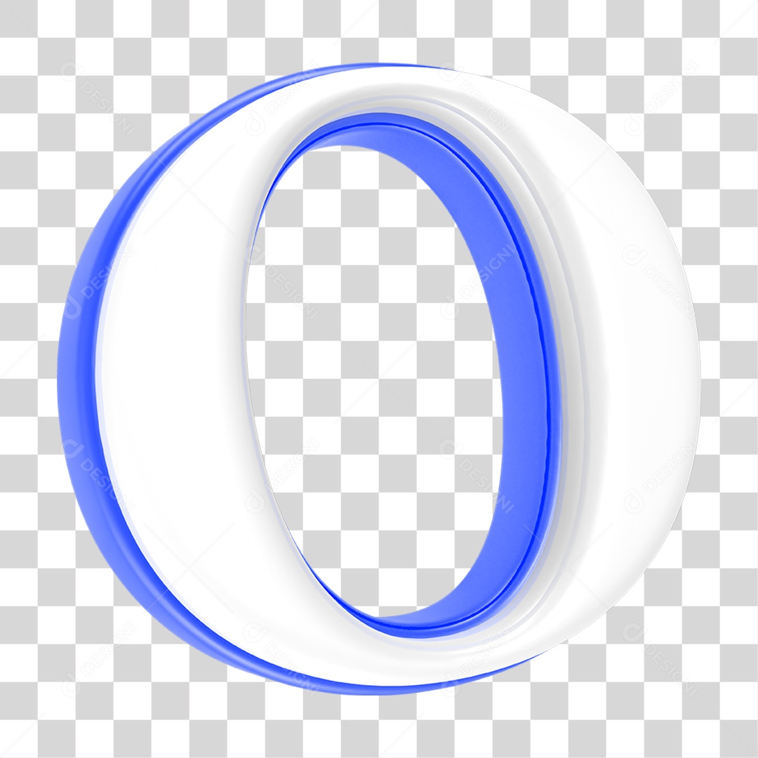 Alfabeto Azul com a Letra O PNG Transparente