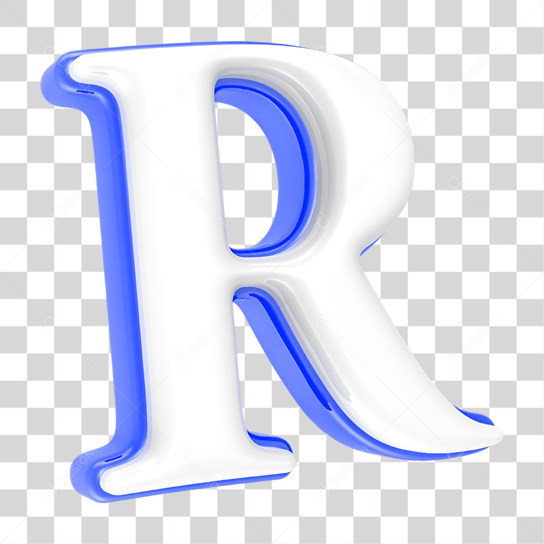 Alfabeto Azul com a Letra R PNG Transparente