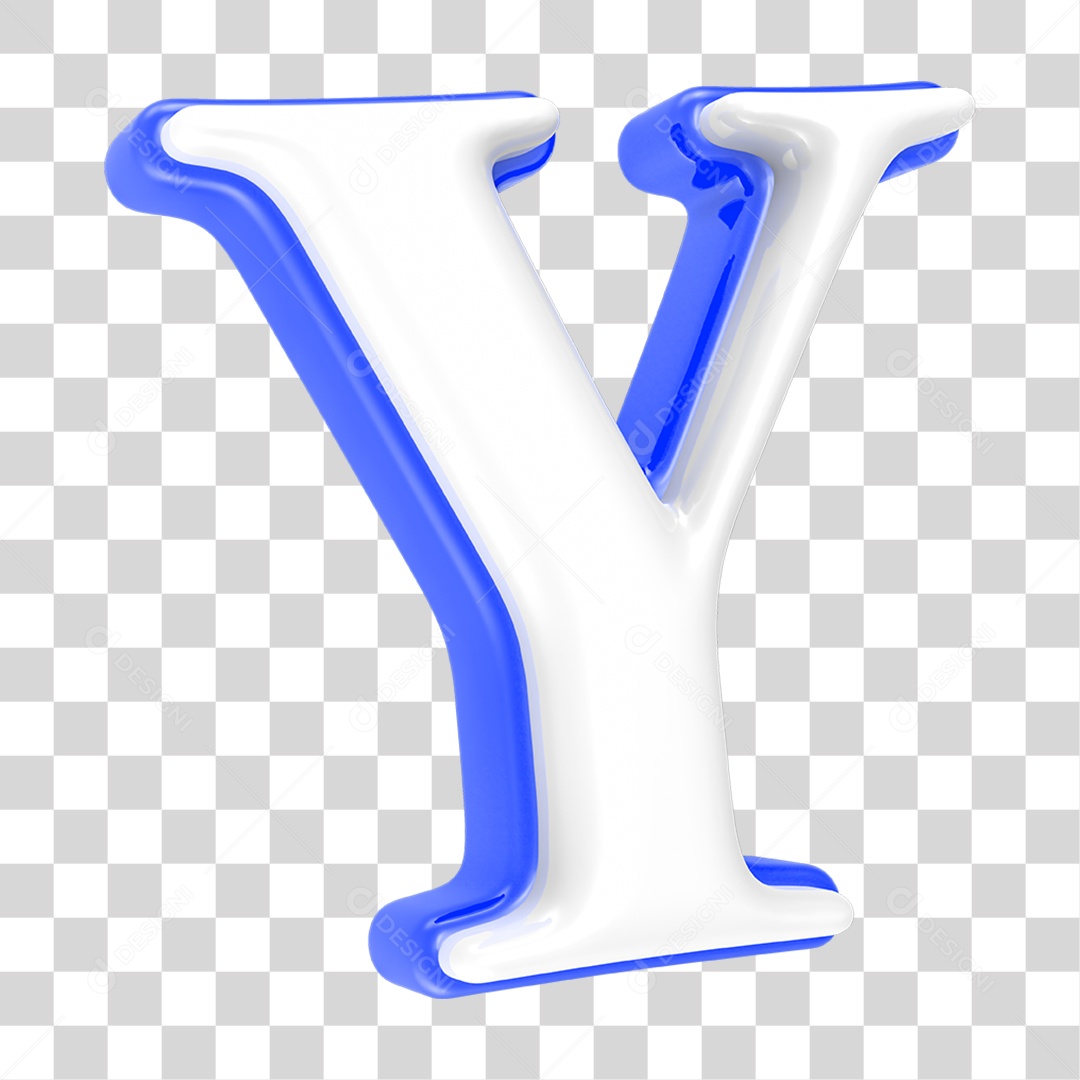Alfabeto Azul com a Letra Y PNG Transparente