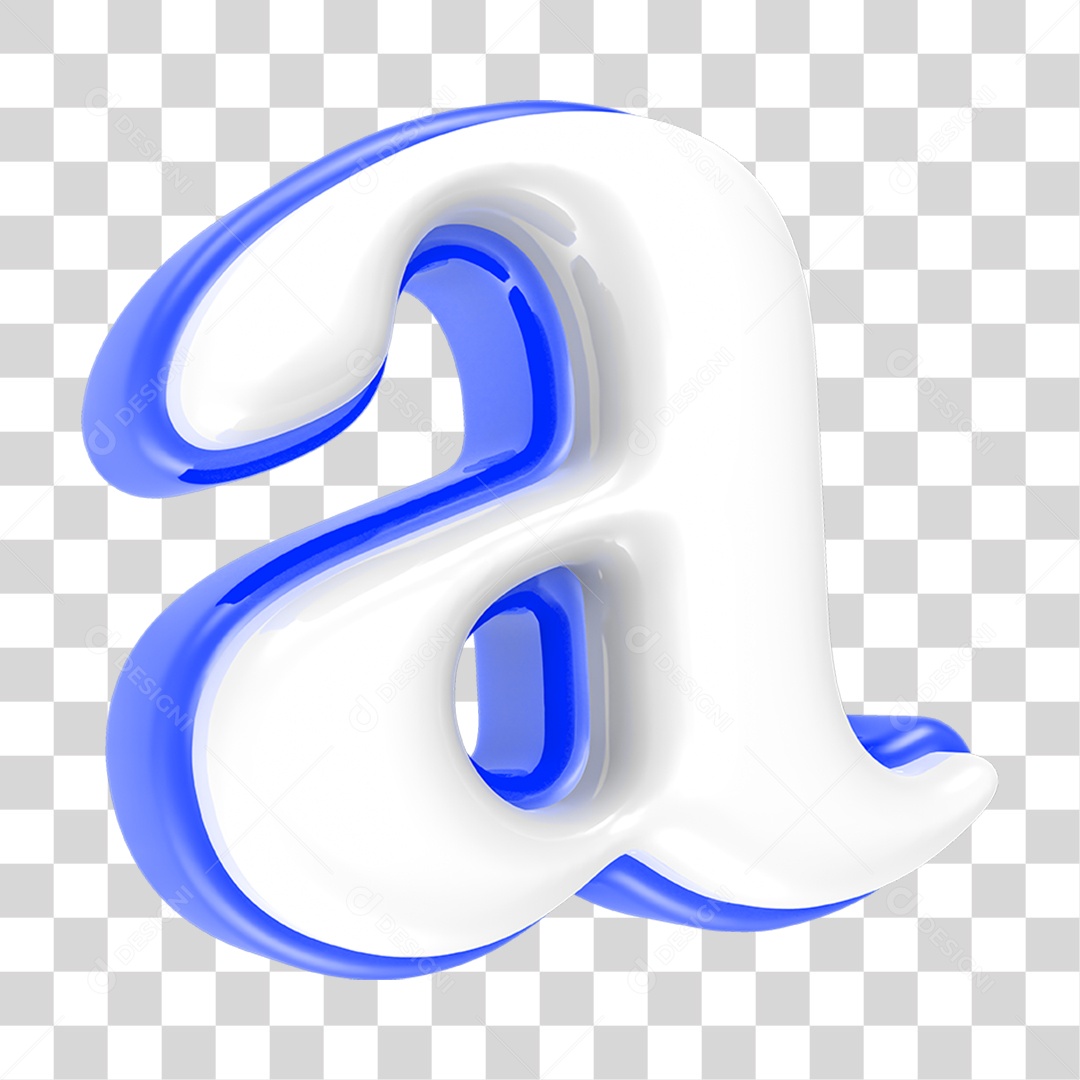 Alfabeto Azul com a Letra A PNG Transparente