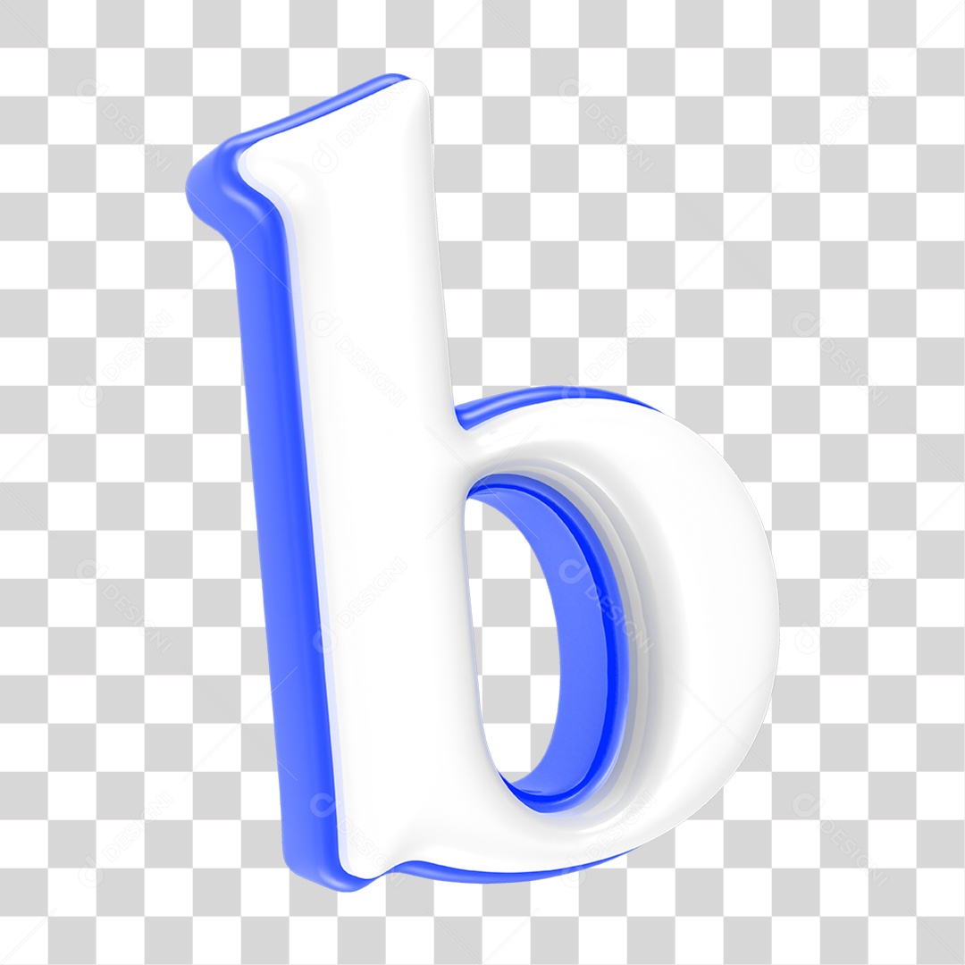 Alfabeto Azul com a Letra B PNG Transparente