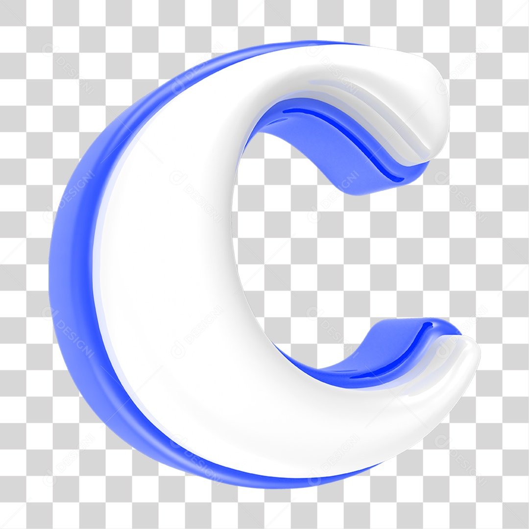 Alfabeto Azul com a Letra C PNG Transparente