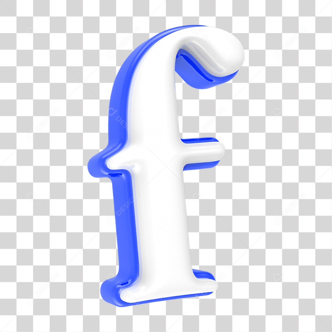 Alfabeto Azul com a Letra F PNG Transparente