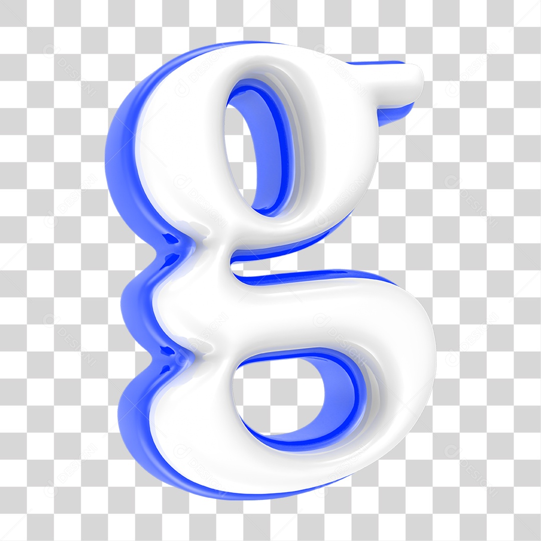 Alfabeto Azul com a Letra G PNG Transparente