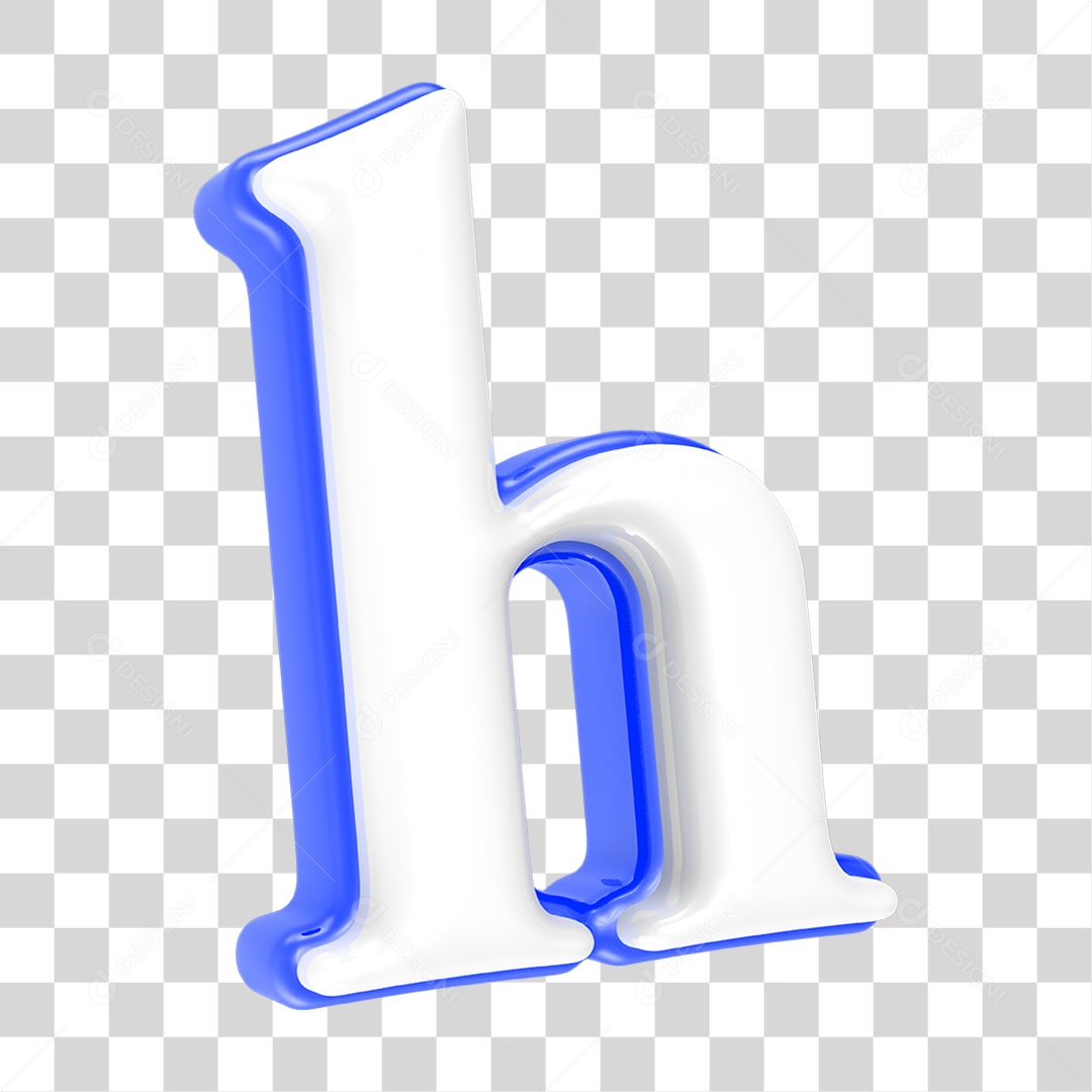 Alfabeto Azul com a Letra H PNG Transparente