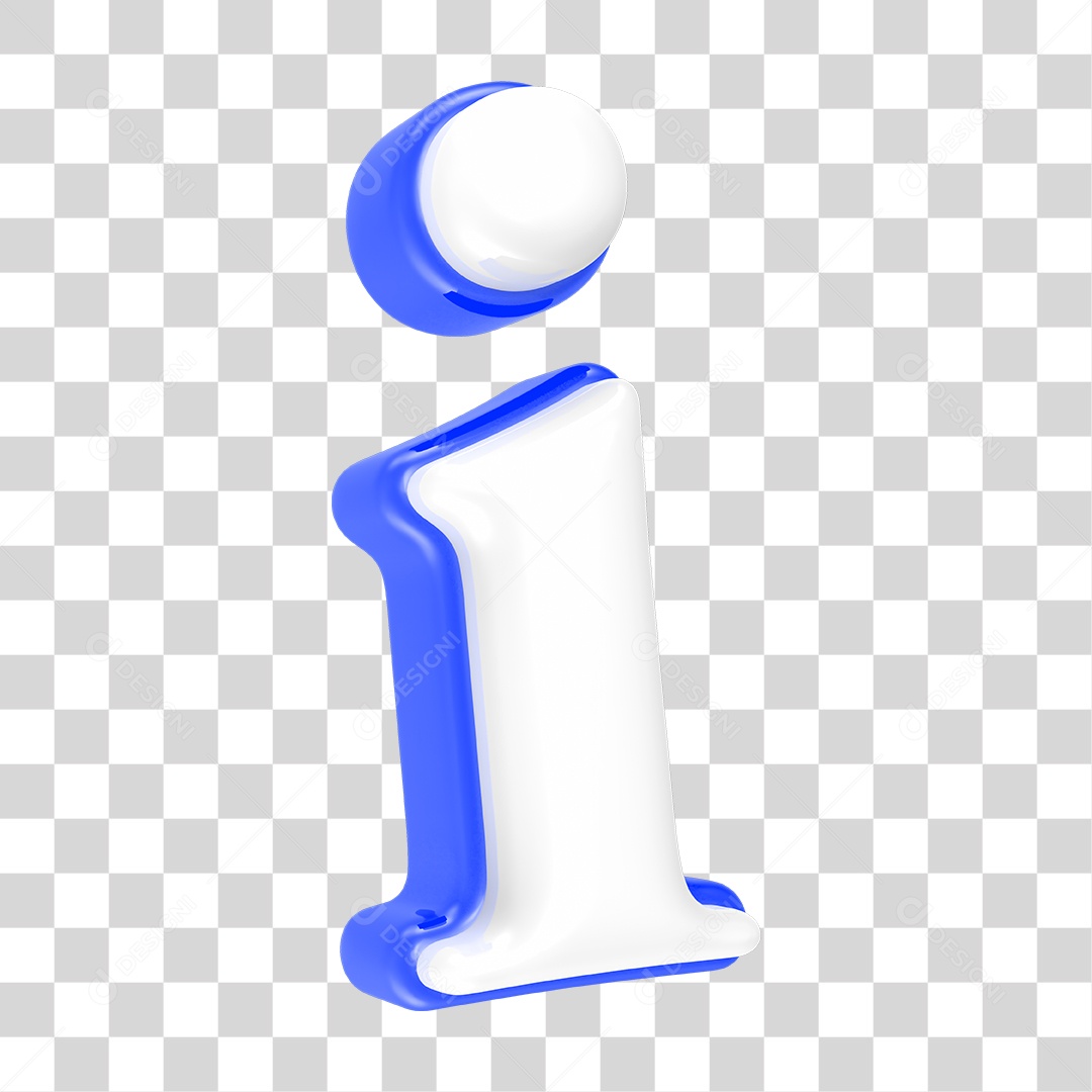 Alfabeto Azul com a Letra I PNG Transparente