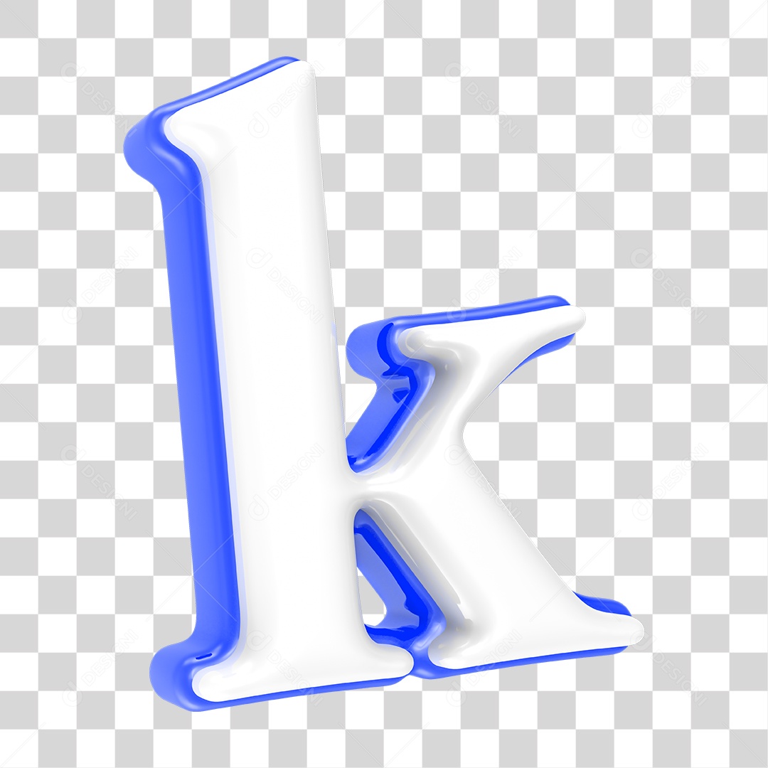 Alfabeto Azul com a Letra K PNG Transparente