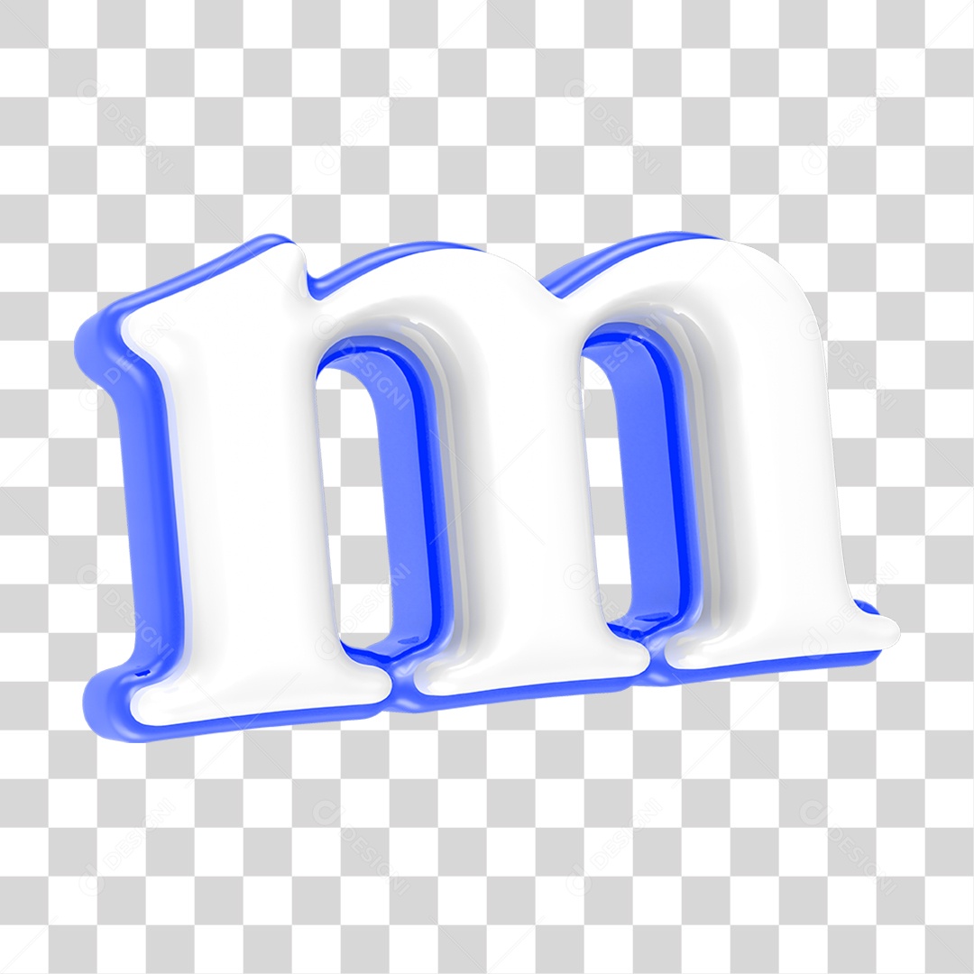 Alfabeto Azul com a Letra M PNG Transparente